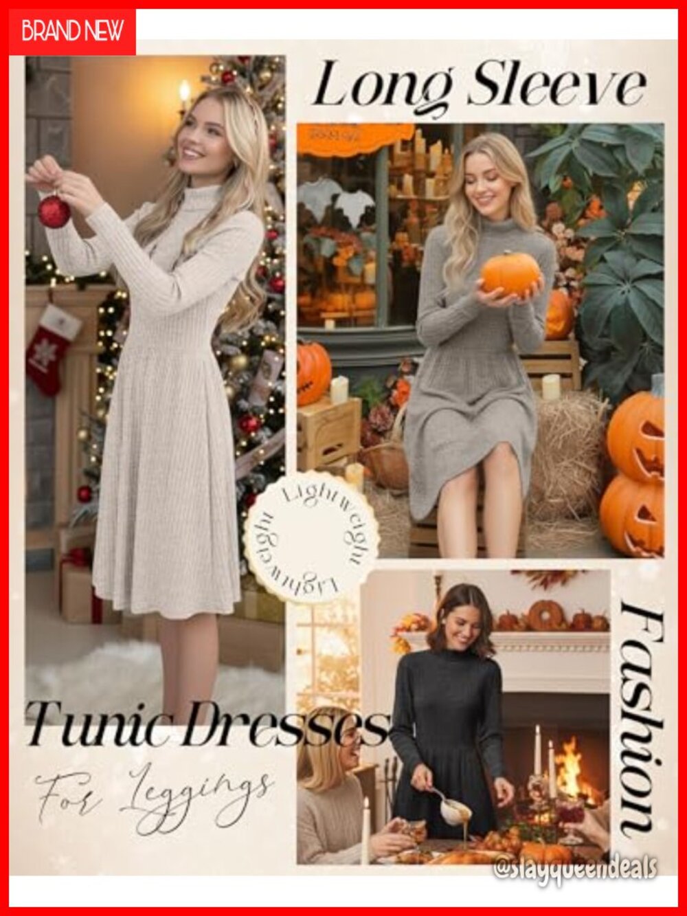 Womens Long Sleeve Sweater Dress Set Pockets Turtleneck Puff Cuff - Picture 3 of 6
